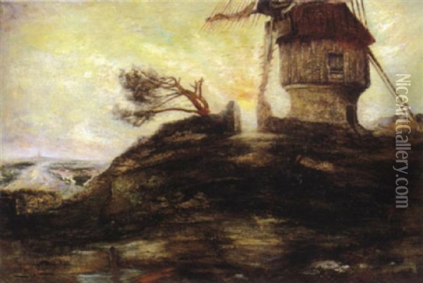 Paysage Au Moulin Oil Painting - George Washington Lambert