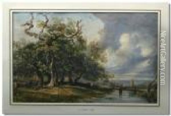 Figures Beneath A Tree Oil Painting - George Arthur Fripp
