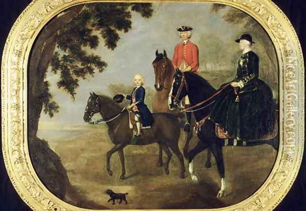 Sir George Hampton and Family, c.1738 Oil Painting - Stephen Slaughter