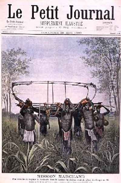 The Marchand Mission travelling from the Congo to the Nile from Le Petit Journal 28th May 1899 Oil Painting - Henri Meyer
