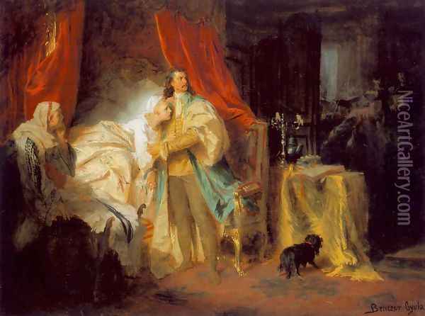 II. Rakoczi Ferenc elfogatasa a nagysarosi varban, 1869 Oil Painting - Gyula Benczur