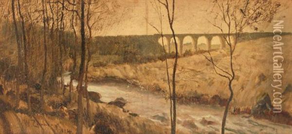Viadukt Beiweimar Oil Painting - Wilhelm Carl Zimmer