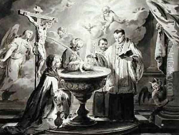 The Seven Sacraments Baptism 1779 Oil Painting - Pietro Antonio Novelli