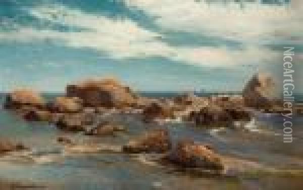Coastal Scene-rocky Coast Oil Painting - Mauritz F. H. de Haas