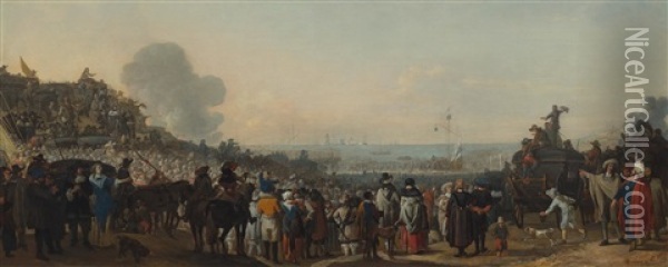 The Departure Of Karl Ii. To England In 1660 Oil Painting - Willem Schellinks