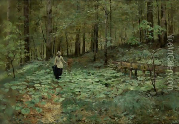 Walking In The Woods Oil Painting - Emile Isenbart