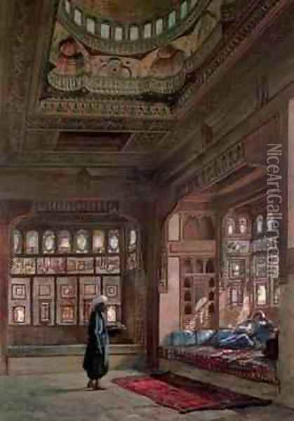 The Harem of Sheikh Sadat Cairo Oil Painting - Frank Dillon