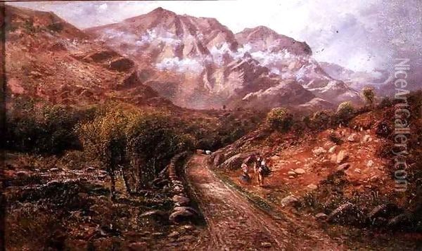 Eel Crags, Borrowdale, Cumberland Oil Painting - John Gunson Atkinson
