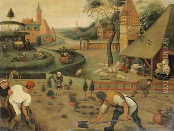 An allegory of spring Oil Painting - Pieter The Younger Brueghel