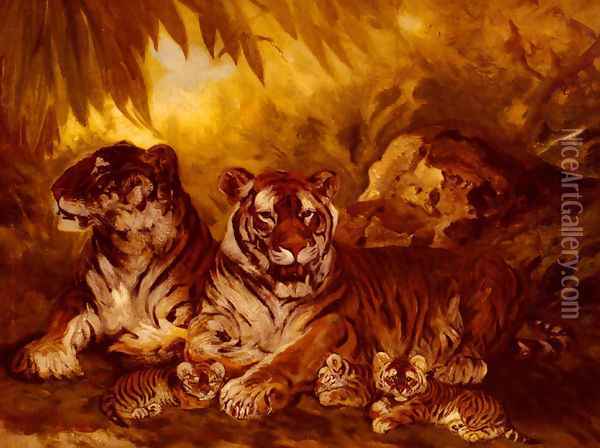Masters of the Jungle Oil Painting - William Henry Drake