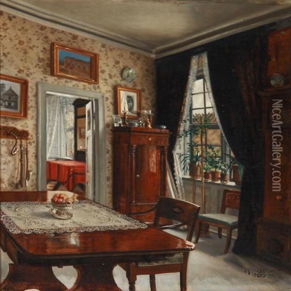 Interior From Vallo Castle Oil Painting - Josef Theodor Hansen