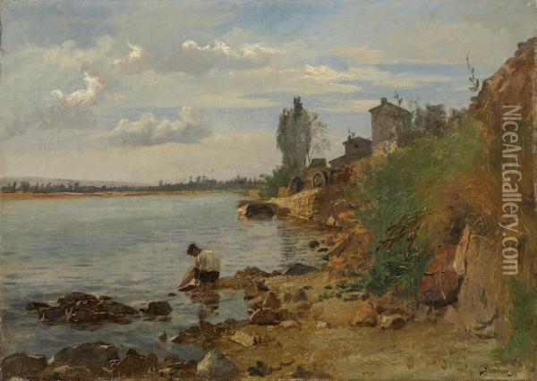 An Der Loire Bei St. Juet Oil Painting - Charles Joseph Beauverie