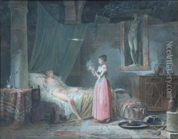 Le Bouillon De L'accouchee Oil Painting - Jean-Baptiste Mallet