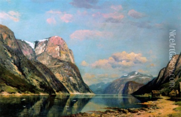 Vuonomaisema Oil Painting - Georg Anton Rasmussen