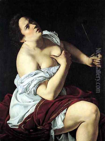 Lucretia Oil Painting - Artemisia Gentileschi