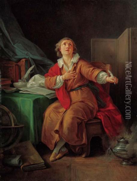 Portrait Of Marie-joseph Chenier Oil Painting - Jean-Baptiste Huet I