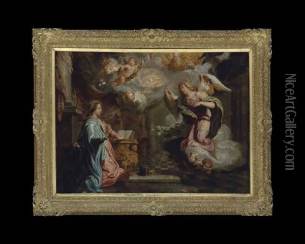 The Annunciation Oil Painting - Abraham Willemsens