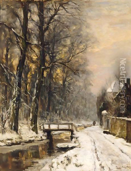 A View Of The Haagse Bos In Winter Time Oil Painting - Louis Apol