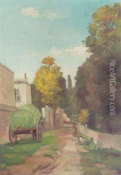 Rue Paysanne Oil Painting - Albert Dubois-Pillet
