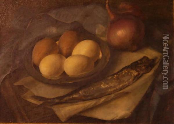 Kuchenstilleben Oil Painting - Paul Cezanne