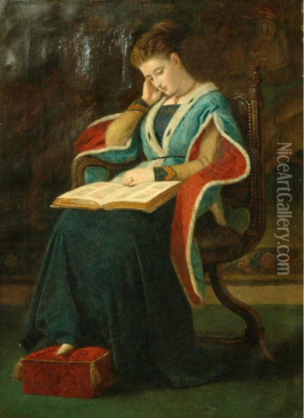 Woman Reading Oil Painting - James Archer