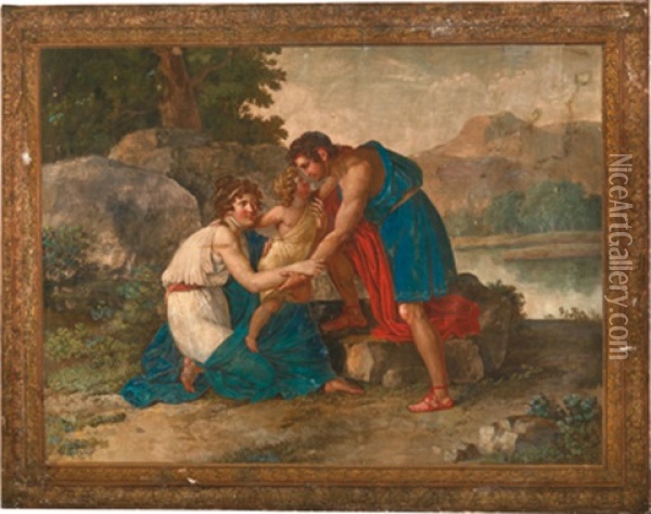 Mythologische Szene, Scena Mitologica (die Ruckkehr Des Achilles / Il Ritorno Di Achille) Oil Painting - Giuseppe Cammarano
