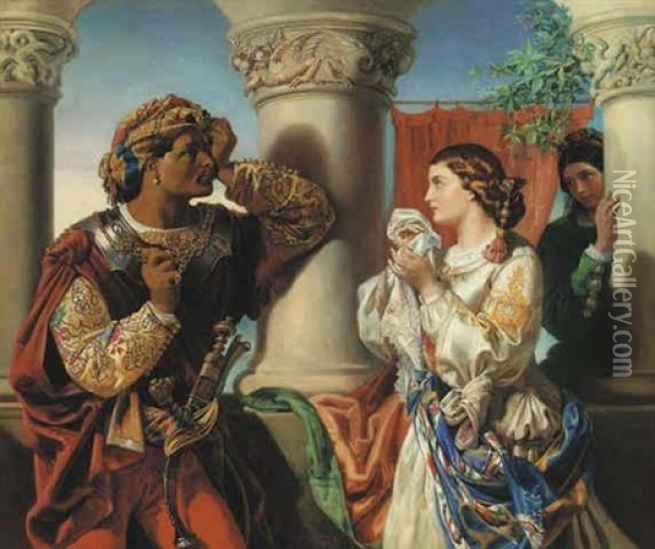 Othello And Desdemona Oil Painting - Daniel Maclise