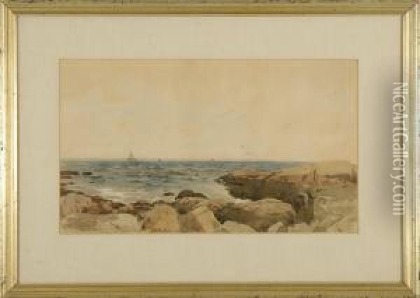 Rocky Seascape Oil Painting - George Herbert McCord