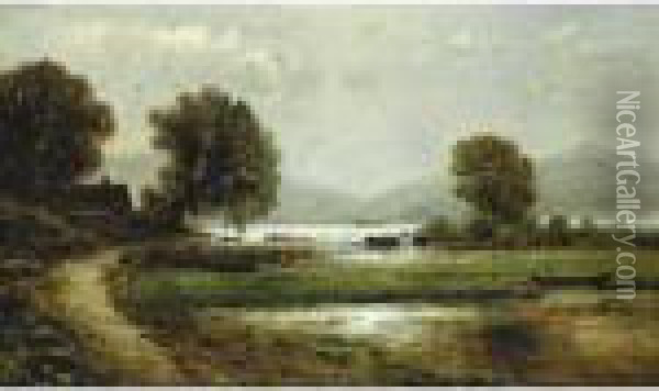 Marsh Landscape Oil Painting - Edmund Darch Lewis