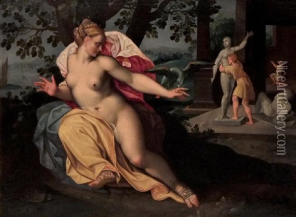 Allegorie Du Toucher Avec La Fable De Pygmalion Oil Painting - Jacob De Backer