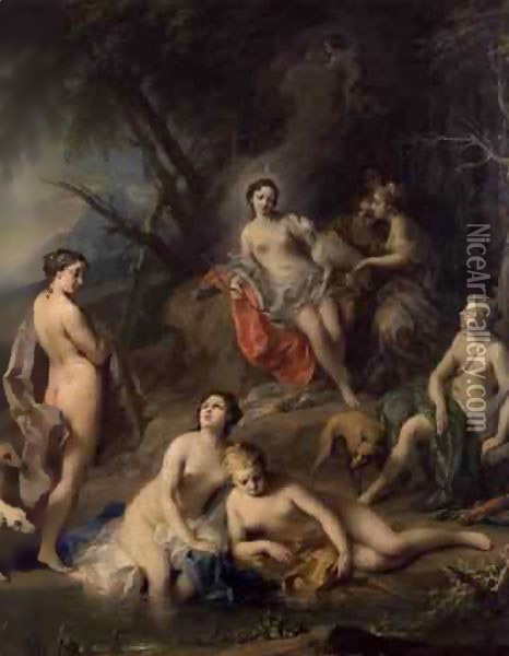 Diana Bathing with her Nymphs Oil Painting - Jacopo (Giacomo) Amigoni