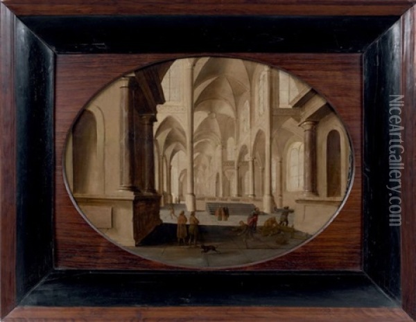 Le Christ Chassant Les Marchands Du Temple Oil Painting - Hans Jurriaensz van Baden