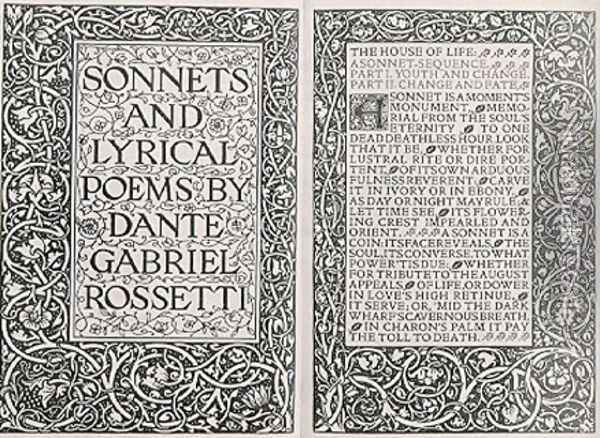 Book Illustration Sonnets and Lyrical Poems Oil Painting - William Morris