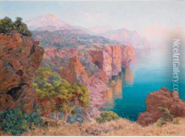 Corniche De La Cote Djidjellienne (algerie) Oil Painting - Eugene Deshayes