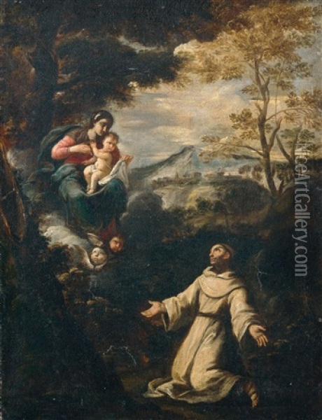 Die Vision Des Heiligen Antonius Oil Painting - Bartolome Esteban Murillo