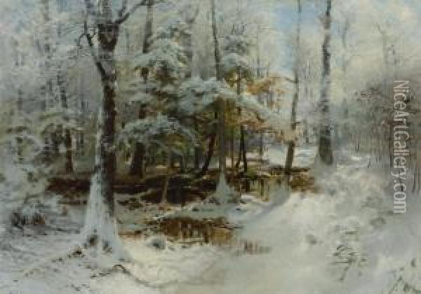 Quiet Winter Afternoon Oil Painting - William Bliss Baker