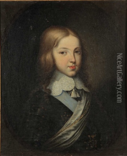 Portrait Presume De Louis Xiv Enfant Oil Painting - Jean Nocret