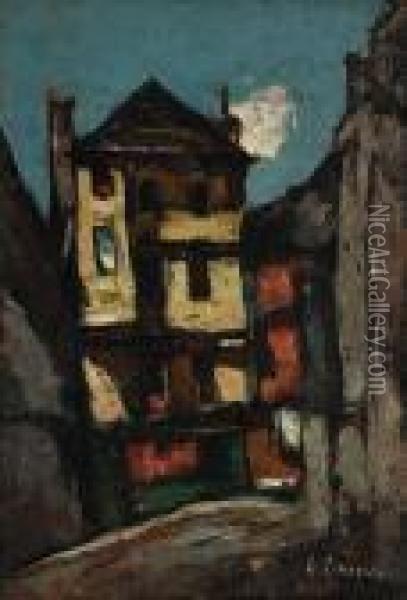 Houses In Morlaix Oil Painting - Petrascu Gheorghe