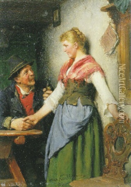 Der Freiende Bauer Oil Painting - Hugo Wilhelm Kauffmann