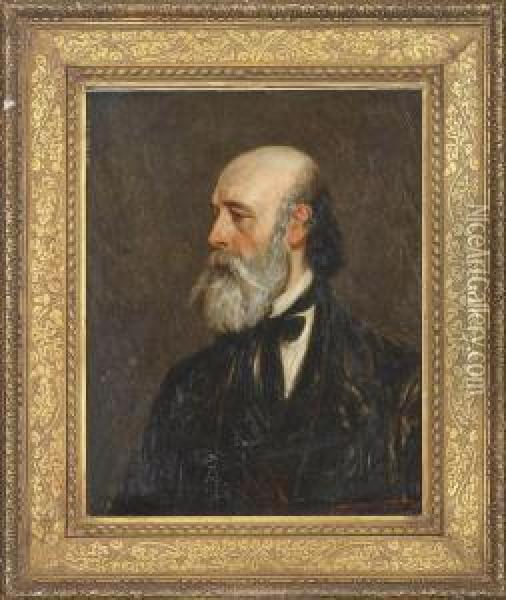Portrait Of The Artist Paul Falconer Poole Oil Painting - John Dawson Watson