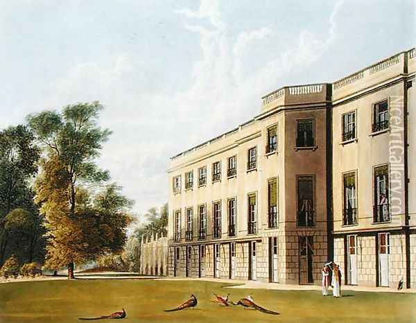 Carlton House, South Front, from The History of the Royal Residences, engraved by Richard Reeve (b.1780), by William Henry Pyne (1769-1843), 1819 Oil Painting - William Westall