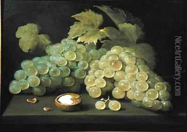 Grapes with half a walnut Oil Painting - Jacob Fopsen van Es