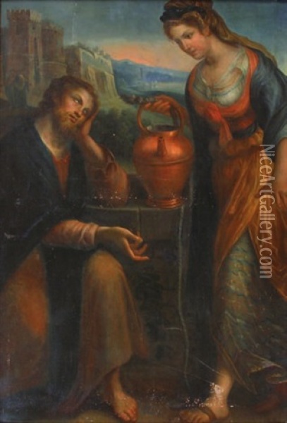 Jesus Et Marie Madeleine Oil Painting - Ventura Salimbeni