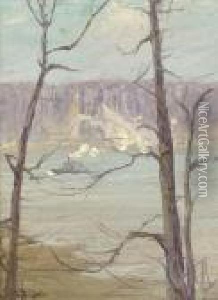 Hudson River Palisades Oil Painting - Hal Robinson