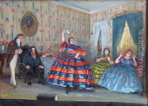 Flamenco. Oil Painting - Charles Henry Tenre
