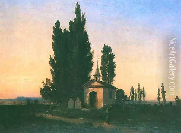 Landscape with a Chapel Oil Painting - Wladyslaw Aleksander Malecki