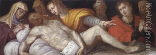 Compianto Su Cristo Morto Oil Painting - Giovanni Francesco Caroto