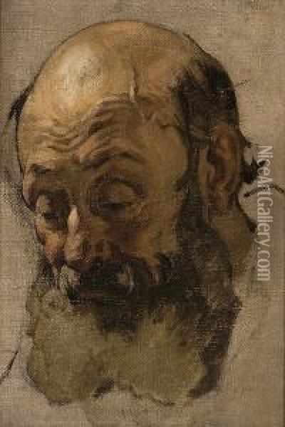 Tete De Vieillard Oil Painting - Pericles Pantazis