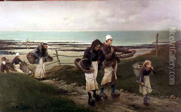 Breton Scene Oil Painting - Maurice Poirson