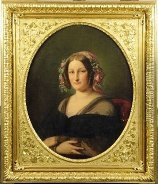 Portrait De Femme Oil Painting - Aimee Brune